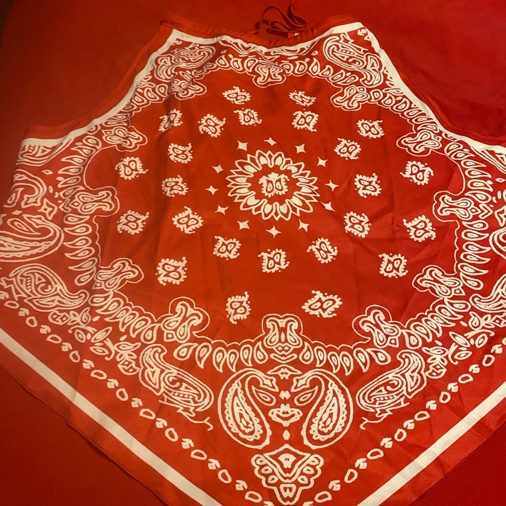 SHEIN Red Bandana Print Top